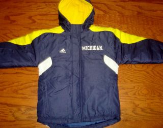 Michigan Adidas Youth Winter Hooded Parka Jacket NWT