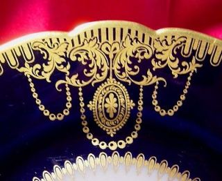 HAVILAND LIMOGES~ VERY RARE COBALT BLUE DRIPPING WITH GOLD JEWELS 7 1 