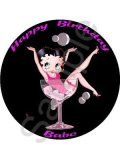Betty Boop 7.5 birthday cake topper on icing