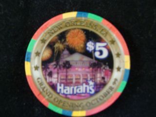 Harrahs New Orleans Grand Opening Casino Chip Blackjack Poker 