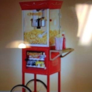 Nostalgia Old Fashioned Home Or Commercial   Popcorn Machine + Cart 