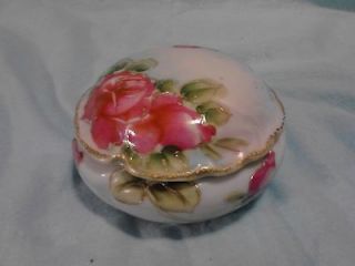 VINTAGE HAND PAINTED NIPPON CHINA E OH BOWL WITH LID / DRESSER BOWL