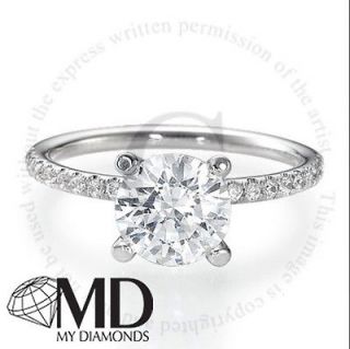 BRIDAL DIAMOND ENGAGEMENT RING 1 CT ROUND CUT CERTIFIED D/SI 14K WHITE 