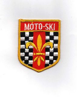 New Vintage Moto Ski Snowmobile Patch NOS (Checkerd Background)