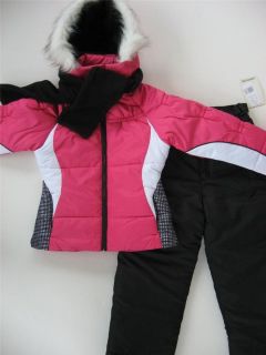   Girls 7/8 10/12 14/16 London Fog 3 Piece Snowsuit Ski Outfit $120 New