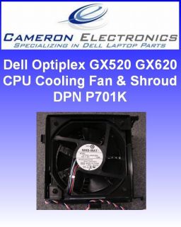 Dell Optiplex GX520 GX620 CPU Cooling Fan and Shroud P701K