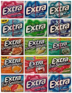 10 Pack x 15 Stick Wrigleys Extra Sugar Free Gum Box Candy 150 Stick 