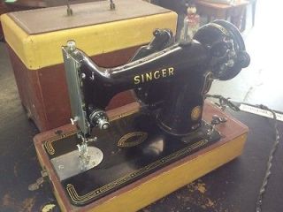 Vintage Singer Sewing Machine 99K Black w Case Industrial Runs 1950s 