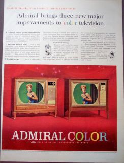 1964 Admiral color television w/ Sonar remote control vintage TV Ad
