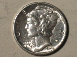 1944 S MERCURY DIME   WINGED LIBERTY   OLD US SILVER COIN