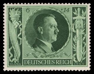 German Rare Nazi stamp Adolf Hitler Birthday Swastika Eagle Sword 
