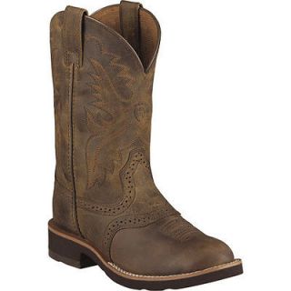 Ariat Kids Boys Heritage Crepe Pull On Cowboy Western Boots Brown 