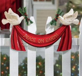 Peace on Earth Doves Outdoor Christmas Yard Fence Decoration LAST ONE