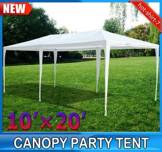 New 10 x 20 White Gazebo Party Canopy Tent With 6 Side Walls Patio 