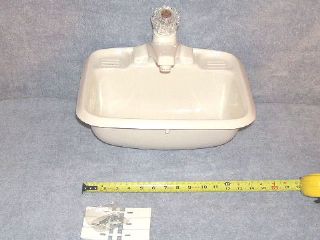   Camper Van Tear Drop Light Weight White Bathroom Single Sink w/ faucet