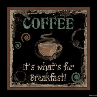 Black COFFEE ITS WHATS FOR BREAKFAST Primitive Kitchen Sign Country 