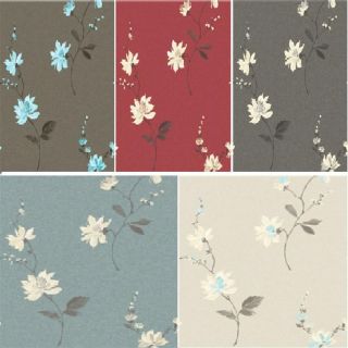 IDECO LUXURY JAPANESE ORCHID FLORAL FLOWERS LEAF 10M WALLPAPER ROLL 