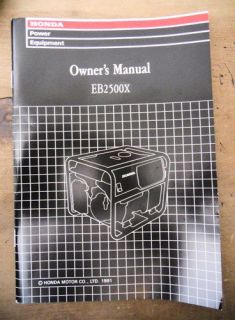 Owners Owners Manual 1991 Honda EB2500X Generator