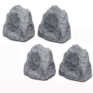   Solutions 4 pcs New Granite Outdoor Garden 8 Rock Speakers 4R8G