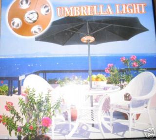 PATIO OUTDOOR UMBRELLA 24 LED LIGHT NIB **FREE SHIPPING
