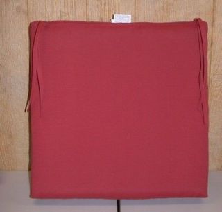 Outdoor Patio Chair Pad with Ties ~ Brick Red ~ 21 x 21.5 x 4 