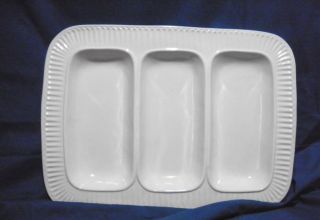 Himark ITALY Segmented SERVING DISH Three Partitions White Pottery 