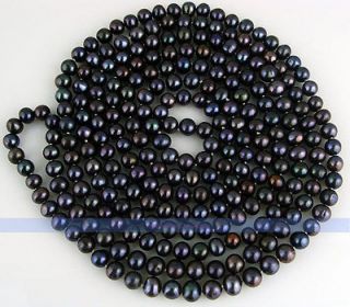   Genuine Natural 7mm Freshwater Black Pearl Necklace  CHRISTMAS GIFT
