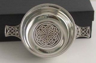 Pewter CELTIC Knot Design QUAICH  Imported from England for Wedding