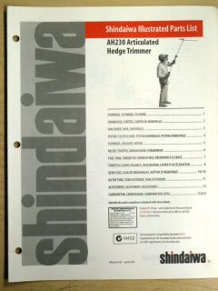   AH230 ARTICULATED HEDGE TRIMMER ILLUSTRATED PARTS LIST MANUAL 09 1998