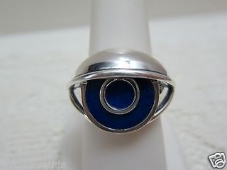 BARRY CORD STERLING LAPIS EYE RING NEW SIZE 6