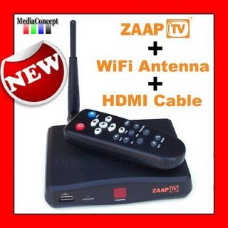 ZAAPTV IPTV Receiver HD309N ZAAP TV + HDMI Cable + WiFi Antenna NEW 