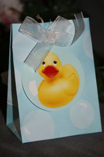 12 Baby Blue Bubble Rubber Duck Party Favor Bags 501