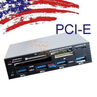 INTERNAL PCIE PCI EXPRESS USB 3.0 2.0 HUB CARD READER SD SDHC MMS 