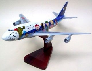 747 Japan Airlines Snoopy Boeing Airplane Wood Model
