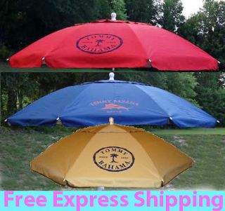   BEACH UMBRELLA Tommy Bahama Patio With Carry Bag SPF 100 Red Blue Tan