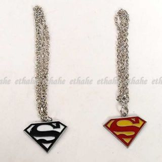 Superman Logo Shaped Pendant Lovers Necklace Stylish Sweater Chain 
