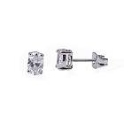 or 8 x 4mm CZ Marquise Brass Rhodium Plated Basket Set Stud 