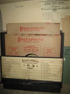 Records 78 rpm LINGUAPHONE conversation SPANISH 28 records + box