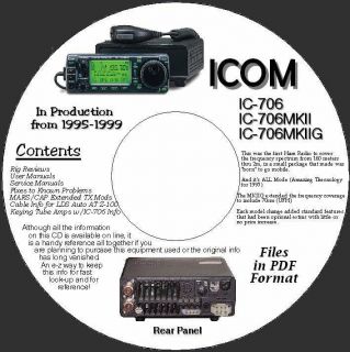 Icom IC 706 Series HF thru UHF Transceiver All Mode Info CD