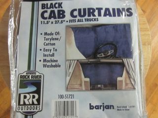   ROCK RIVER ~BLACK~ TRUCKERS CAB CURTAINS 11.5 X 27.5 SLEEPER TRUCK