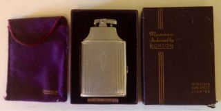 Ronson Mastercase Lighter and Cigarette Case In Original Box