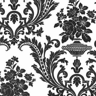 Wallpaper Designer Black and White Classic Traditional Damask