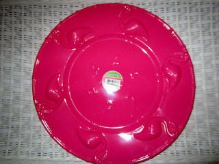 BIG PINK FLAMINGO SERVING PLATER 14 3/4 ROUND CAKE PLATE