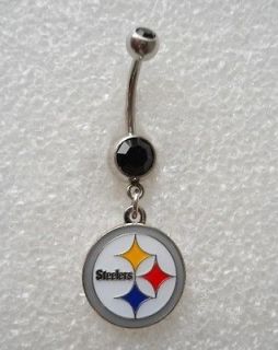   STEELERS FOOTBALL Navel Belly Button Ring JEWELRY PIERCING 2BG #2
