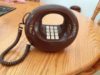   Electric Touch Tone Design Line Brown Sculptura Donut Phone 70s