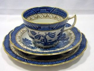   Booths Real Old Willow Breakfast 3pc Tea Cup Saucer Plate Set A8025