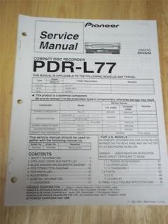 Pioneer Service Manual~PDR L77 CD Compact Disc Recorder~Origi​nal 
