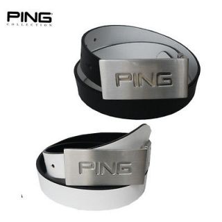 2013 Ping Collection Afton Reversible Leather Golf Belt BLACK/WHITE