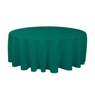 132 in. Round Polyester Tablecloth PINE GREEN For Wedding Reception or 