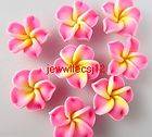 20ps plum color fimo polymer clay flower loose beads 15x5mm charms 